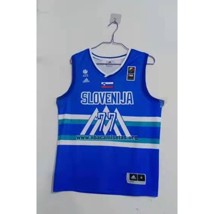 Camiseta Slovenia Luka Doncic NO 77 Tokyo 2021 Azul